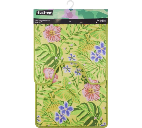 Изображение товара Набор ковриков для ванной Sunstep "tropic" 50x80, 50x50 см 37-655