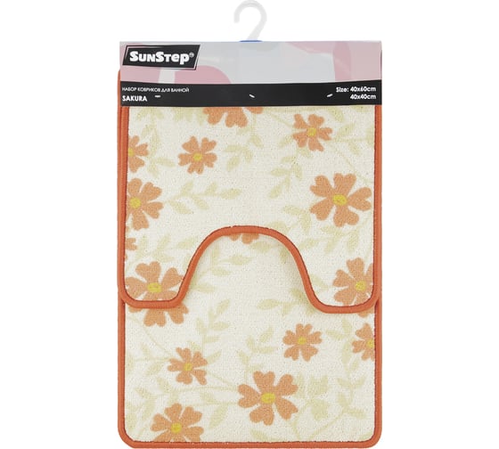 Изображение товара Набор ковриков для ванной Sunstep "sakura" 40x60, 40x40 см 37-654