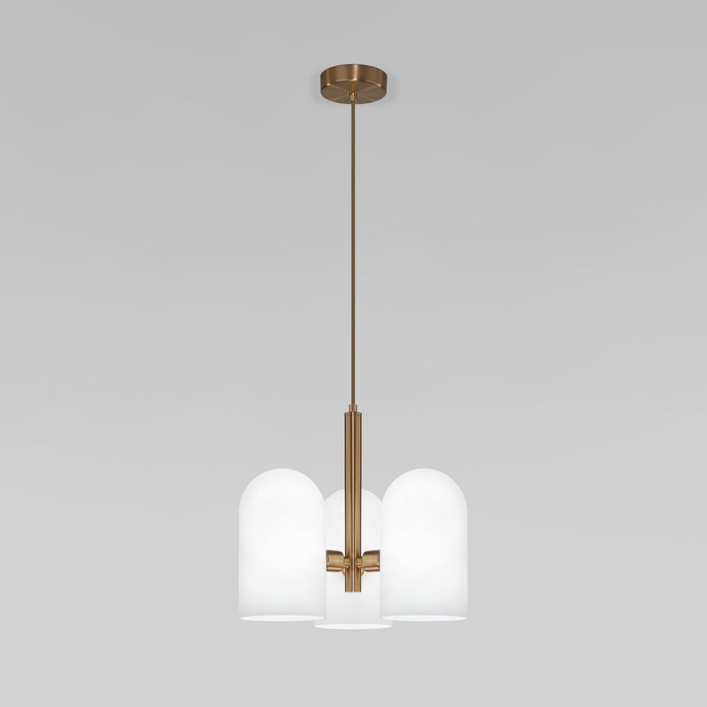 Изображение товара Подвесной светильник Eurosvet 50357/3 с стеклянными плафонами латунь арт-деко