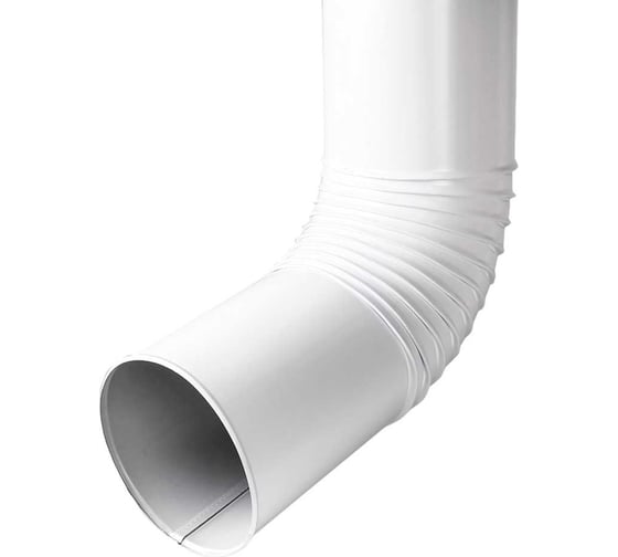 Изображение товара Колено трубы NIKA ПРОЕКТ круглое, сливное, D150 мм, RAL 9003 В0000034466