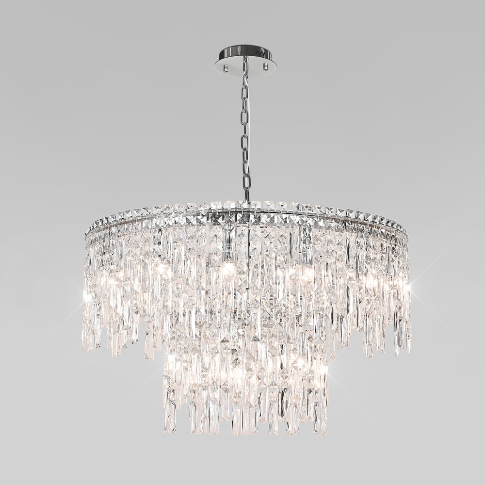 Изображение товара Подвесной светильник Eurosvet с прозрачным хрусталем 60160 хром