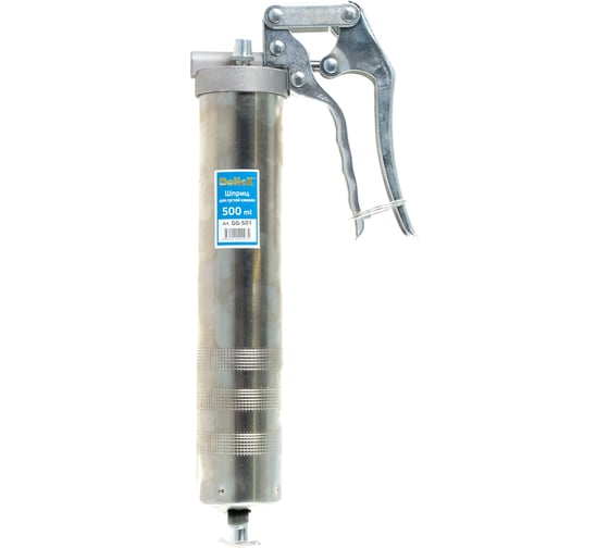 Изображение товара Плунжерный шприц для густой смазки 500 мл, под картридж, пистолетный, для одной руки DolleX GG-501
