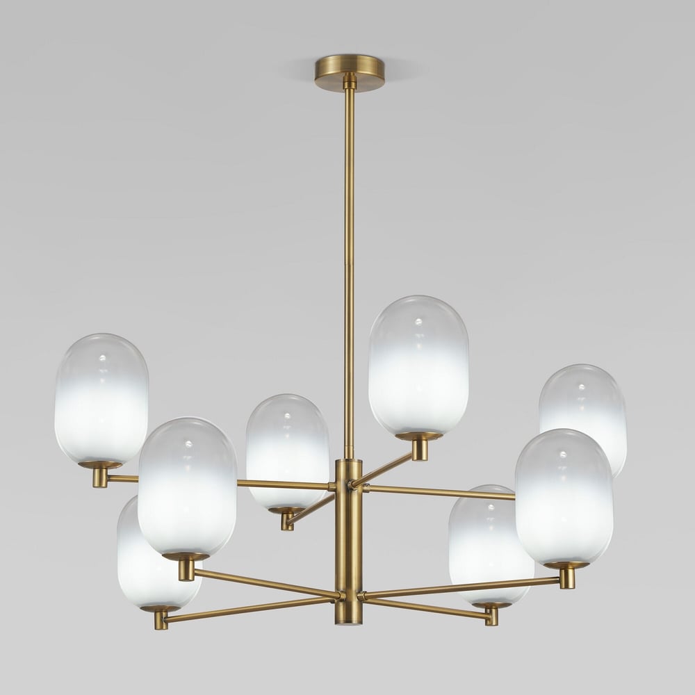 Изображение товара Потолочный светильник Eurosvet 60161/8 латунь стеклянные плафоны арт-деко