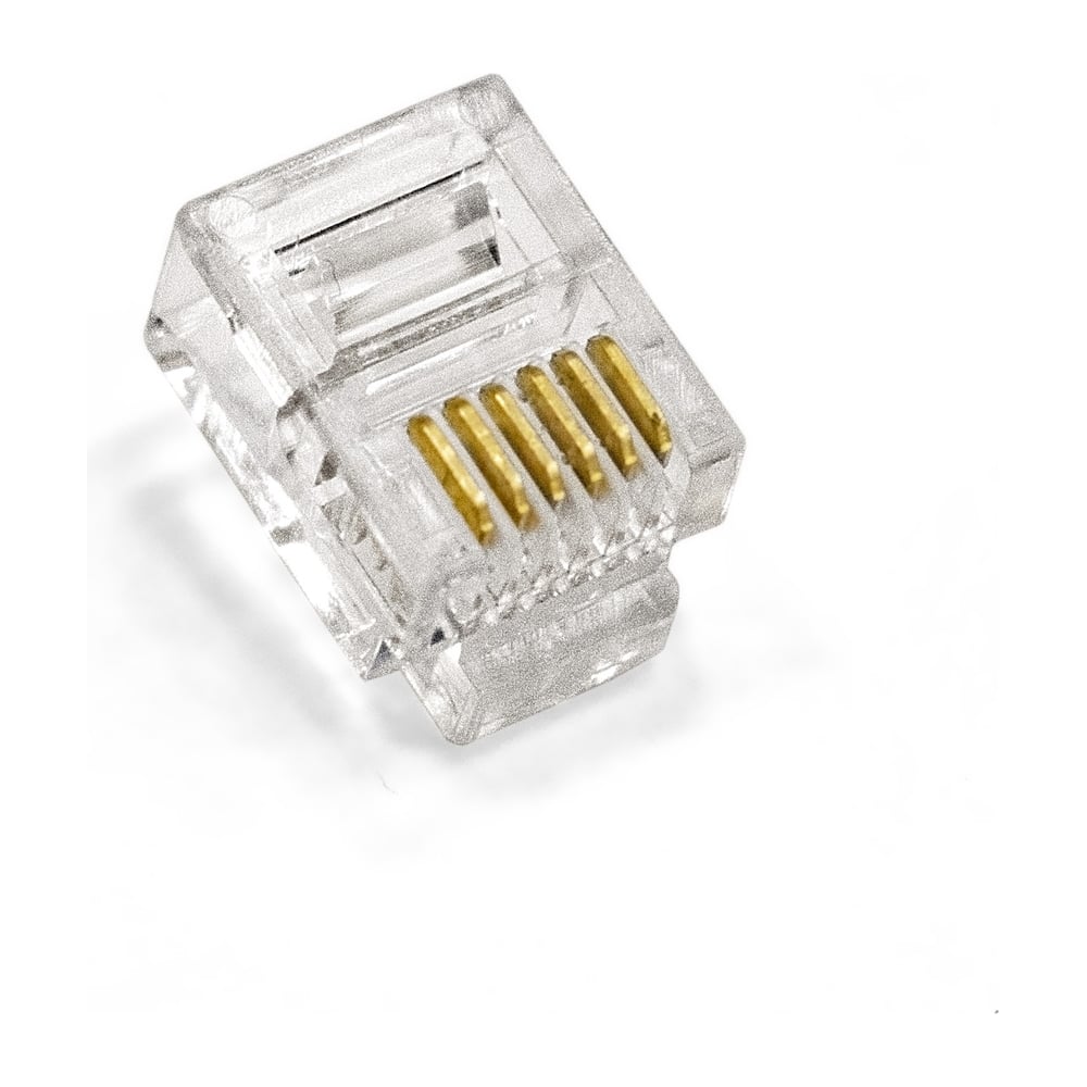 Изображение товара Коннектор ExeGate PL12-6P6C-100 RJ-12 телефонный разъем 100шт