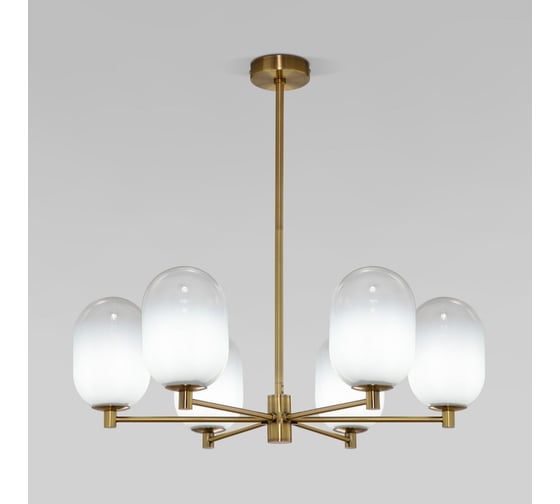 Изображение товара Потолочный светильник Eurosvet со стеклянными плафонами 60161/6 латунь a065611