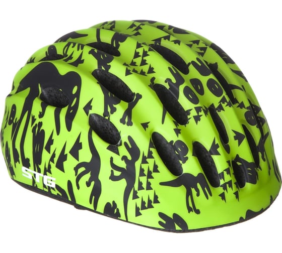 Изображение товара Шлем STG модель HB10, размер S(48-52) см, черный/зеленый, с фиксированной застежкой Х98562