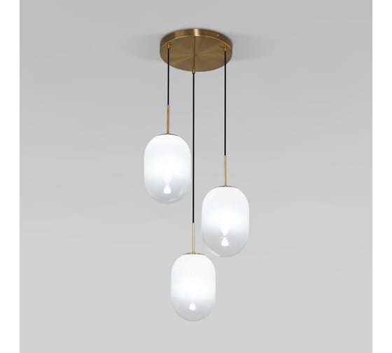 Изображение товара Подвесной светильник Eurosvet со стеклянными плафонами 60161/3 латунь a065613