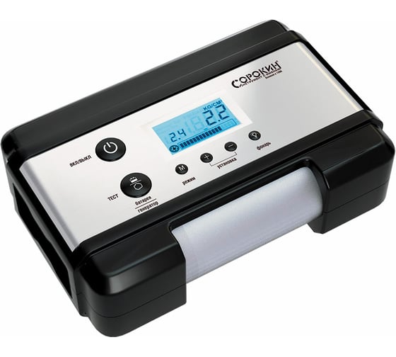 Изображение товара Автомобильный цифровой компрессор СОРОКИН 12В, 180Вт 13.68