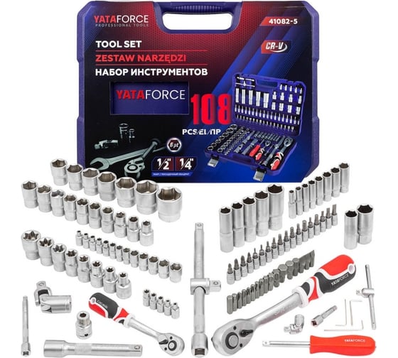Изображение товара Набор инструментов YATAFORCE 108 пр 1/4'', 1/2'' (6гр.) YF-41082-5(52567)