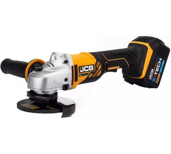 Изображение товара Машина углошлифовальная JCB аккум (-18AG-B-E)18V, 0-8000 об/мин, диаметр диска 115 мм в к-те с заряд. уст-вом(-18VFC-E) 2.4A и батареей аккум. (-50LI-E) 5.0AH JCB-18AG-5BG-E(57234)