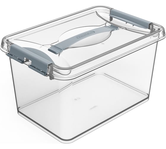 Изображение товара Контейнер Martika с защелками и ручкой, 10 л, клик, прозрачный С274ПРО