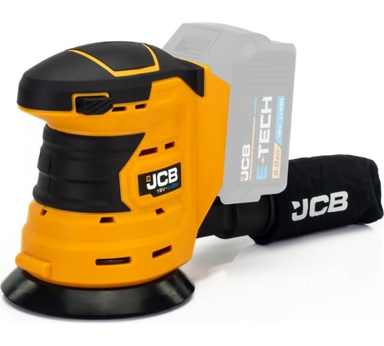 Изображение товара Шлифмашина орбитальная JCB аккумуляторная 18V, 0-10 000об/мин, диаметр диска 125 мм, без аккумулятора JCB-18OS-B-E(57239)