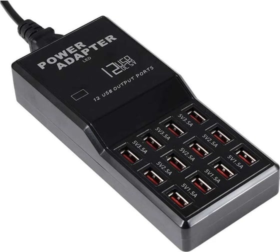 Изображение товара Зарядное устройство PALMEXX на 12USB портов, 5.0V-12A, 60W PX/PA-12USB-12A