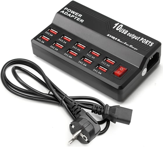 Изображение товара Зарядное устройство PALMEXX на 10USB портов, 5V-12A PX/PA-10USB-12A