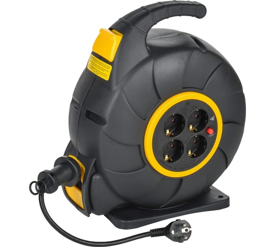 Изображение товара Удлинитель IEK Twist катушка ук20 4места, 2p+pe/20м, 3x1,5мм2, автосмотка TW-KP27-16-04-20