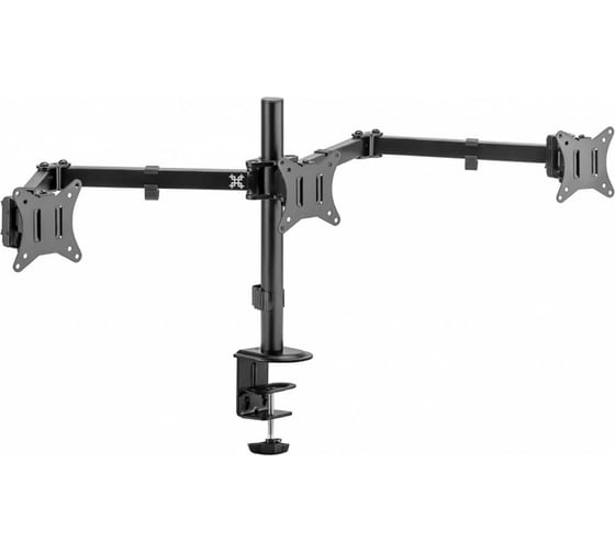 Изображение товара Крепление UNITEKI fmt73b для трех мониторов, к столу, на струбцине, горизонтально, диагональ 17-27 дюймов 21973