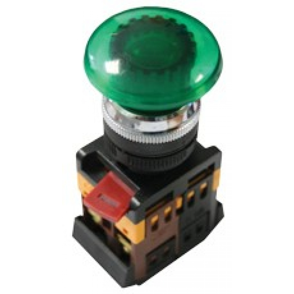 Кнопка-грибок EKF кнопка с фиксацией подсветка синяя наклейки 12 в 20а 19мм pb4511tlb