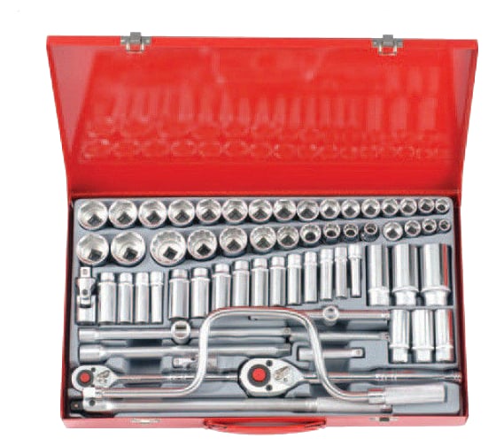 Изображение товара Набор 6 гранных головок длинных и коротких, дюймовых и метрических FORCE 4641