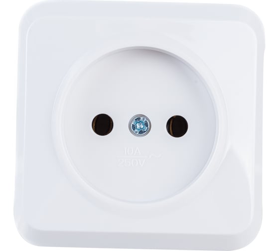 Изображение товара Розетка Smartbuy 1-местная 10А без заземления белая, керамика Юпитер SBE-03w-10-S1-N-c