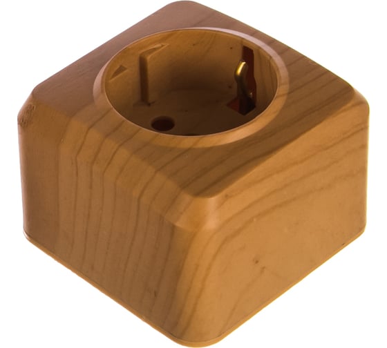 Изображение товара Розетка Smartbuy 1-местная 16А с заземлением светлое дерево Юпитер SBE-03lw-16-S1-Z