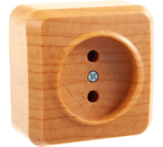 Изображение товара Розетка Smartbuy 1-местная 10А без заземления светлое дерево Юпитер SBE-03lw-10-S1-N