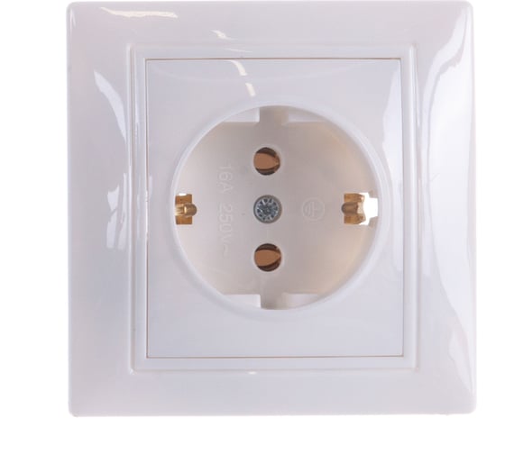 Изображение товара Розетка Smartbuy 1-местная с заземлением 16А белая Венера SBE-01w-16-S1-Z