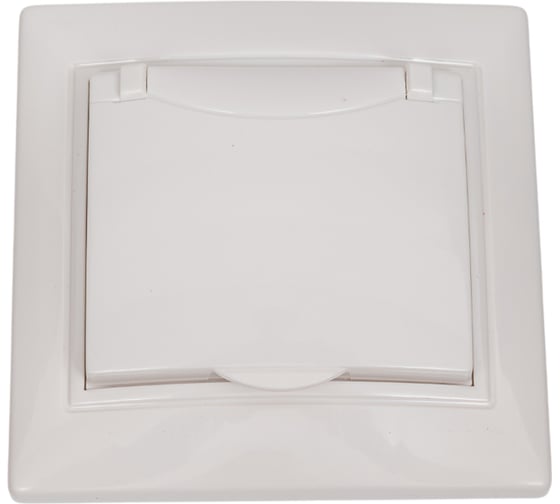 Изображение товара Розетка Smartbuy 1-местная с заземлением с крышкой 16А белая, керамика Венера SBE-01w-16-S1-1ZK-c