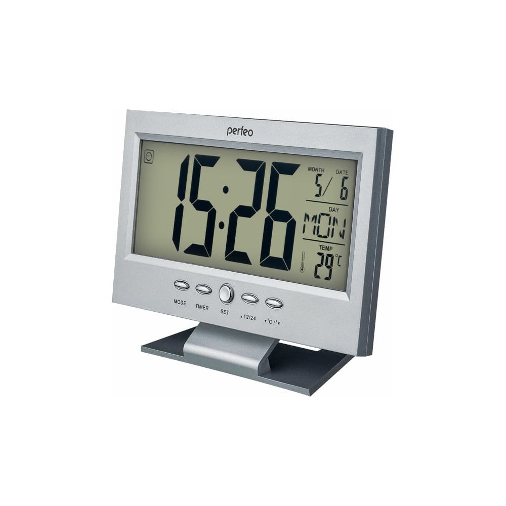 Часы-будильник Perfeo часы электронные настольные цифра 6 5 х 6 5 см белая индикация