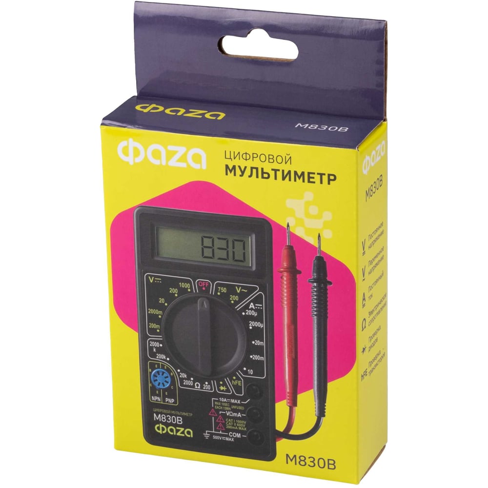 Изображение товара Цифровой мультиметр ФАZА M830B 5000377 полупрофессиональный