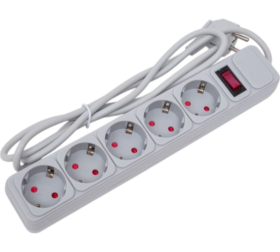 Изображение товара Удлинитель ФАZАс сетевым фильтром FOP-05GS-180-gy 2.2кВт 5х1.8м с заземлением ПВС 3х0.75 с выкл. серый 10А IP20 5022980