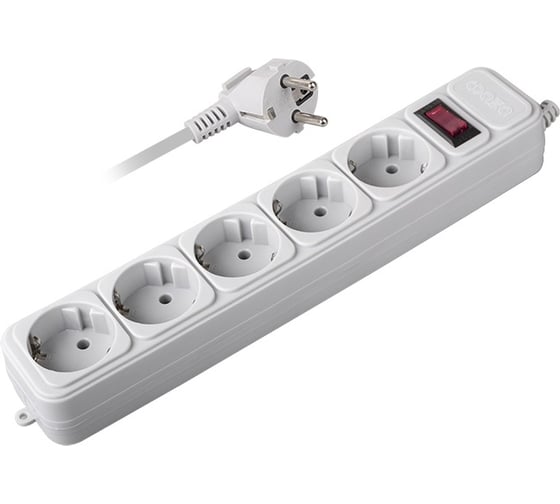 Изображение товара Удлинитель ФАZАс сетевым фильтром FOP-05GS-300-gy 2.2кВт 5х3м с заземлением ПВС 3х0.75 с выкл. серый 10А IP20 5022997