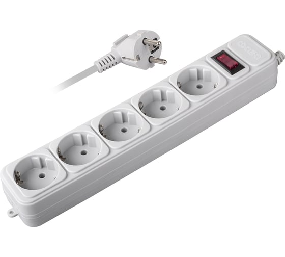 Изображение товара Удлинитель ФАZАс сетевым фильтром FOP-05GS-500-gy 2.2кВт 5х5м с заземлением ПВС 3х0.75 с выкл. серый 10А IP20 5023000