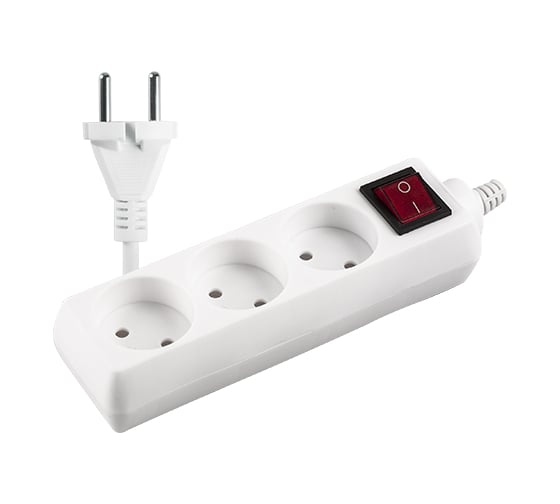 Изображение товара Удлинитель ФАZАFS075-03-150 2,5 кВт ПВС 2х0.75 с выкл. 10А IP20 (3 роз, 1,5 м, выкл) 5017092