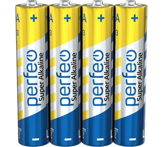 Изображение товара Алкалиновая батарейка PERFEO LR03 4 шт в пленке 30 005 152