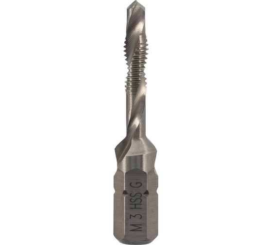 Изображение товара Метчик для шуруповерта 3 в 1 VOELKEL М3 шаг 0.5 мм HSS-G V67226