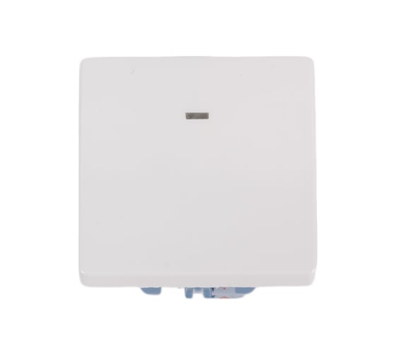 Изображение товара Одноклавишный кнопочный выключатель Simon 10А, 250В, широкий модуль, S27, белый 27669-65