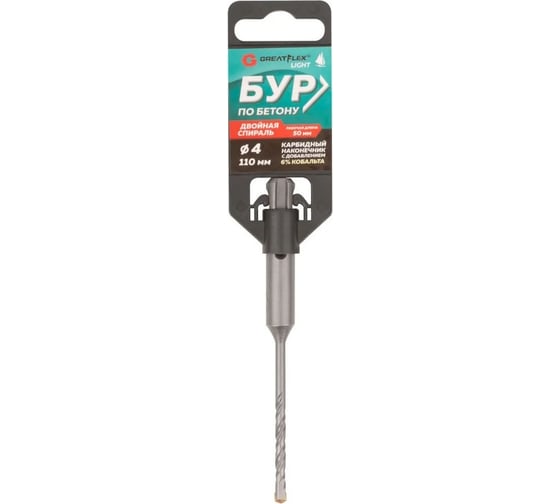 Изображение товара Бур по бетону Light SDS-Plus, 4x110 мм Greatflex 56-4110