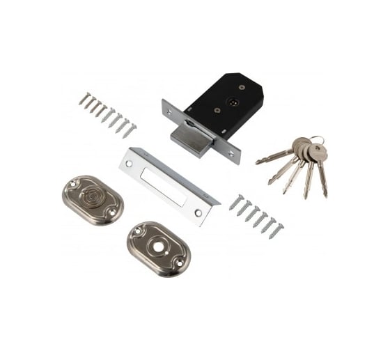 Изображение товара Врезной замок под крестовый ключ PALIDORE (5 ключей) l04-45 pc (хром блестящий) 98761296