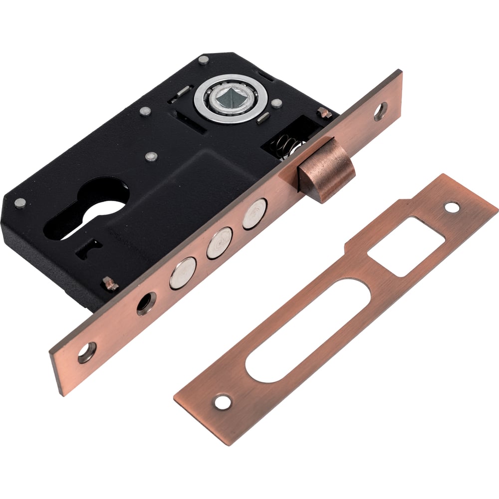 Изображение товара Врезной замок под евроцилиндр PALIDORE l06 ac медь для деревянных и металлических дверей