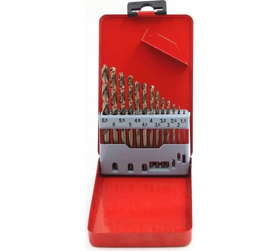 Изображение товара Сверла кобальтовые по металлу и нержавеющей стали набор 13 шт Genler 25044