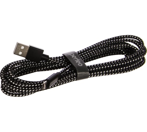 Изображение товара Кабель PERFEO USB2.0 A вилка - Micro USB вилка черно-белый длина 3 м. U4802 30 010 755