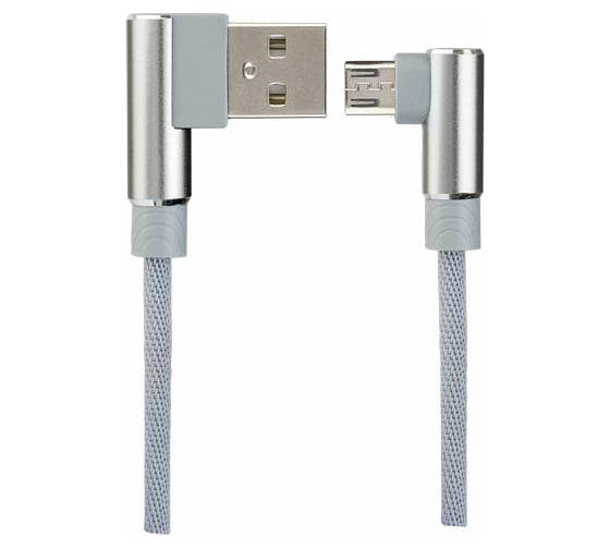 Изображение товара Кабель PERFEO USB2.0 A вилка - Micro USB вилка угловой серый длина 1 м. бокс U4805 30 013 258