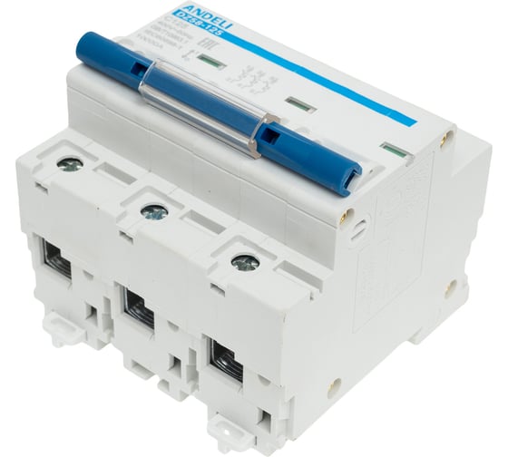 Изображение товара Автоматический выключатель ANDELI DZ58-125 3P 125A ПКС 10kA тип D 8-12In ADL01-642