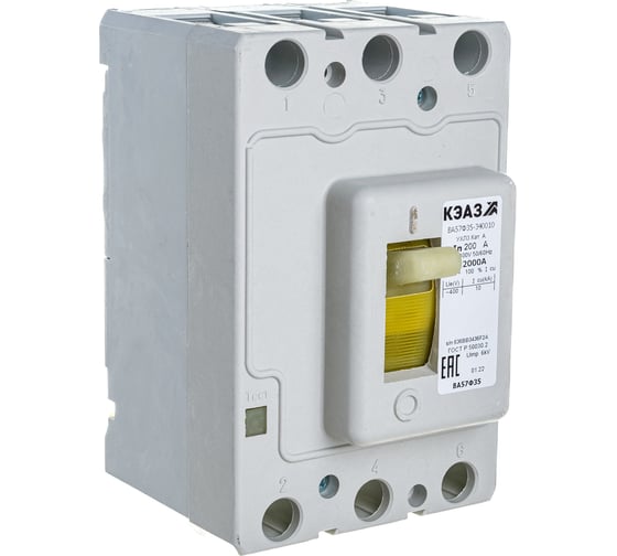Изображение товара Автоматический выключатель КЭАЗ ВА57Ф35-340010-200А-2000-400AC-УХЛ3- 109314