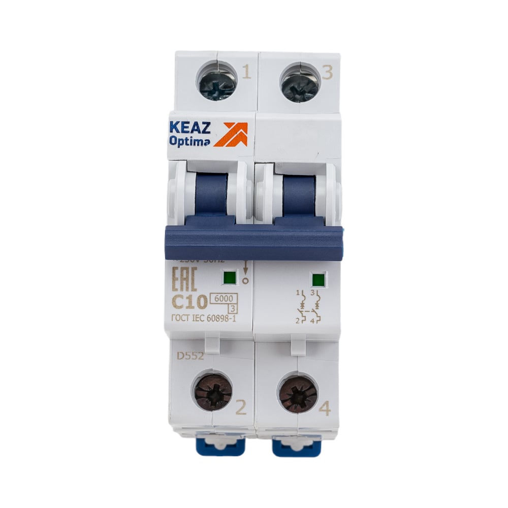 Модульный автоматический выключатель КЭАЗ выключатель автоматический модульный 1п c 4а 6ка optidin bm63 1c4 ухл3 кэаз 260511