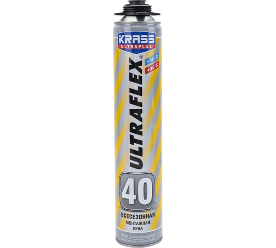 Изображение товара Монтажная пена KRASS ULTRAFLEX 40 пистолетная всесезонная Лк-00010201