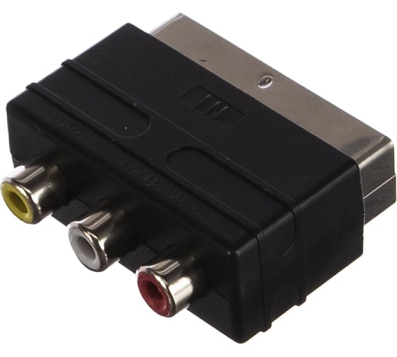 Изображение товара Переходник PERFEO SCART 21 pin вилка IN - 3xRCA розетка видео и стерео-аудио A7007 30 005 007