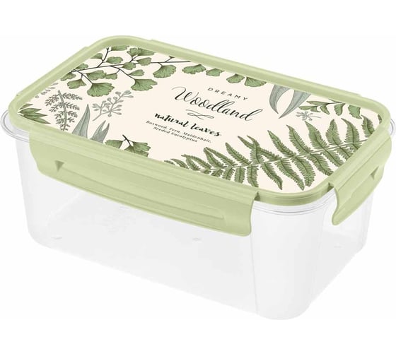 Изображение товара Контейнер для продуктов Phibo с декором, 1.1 л, зеленый 433154509