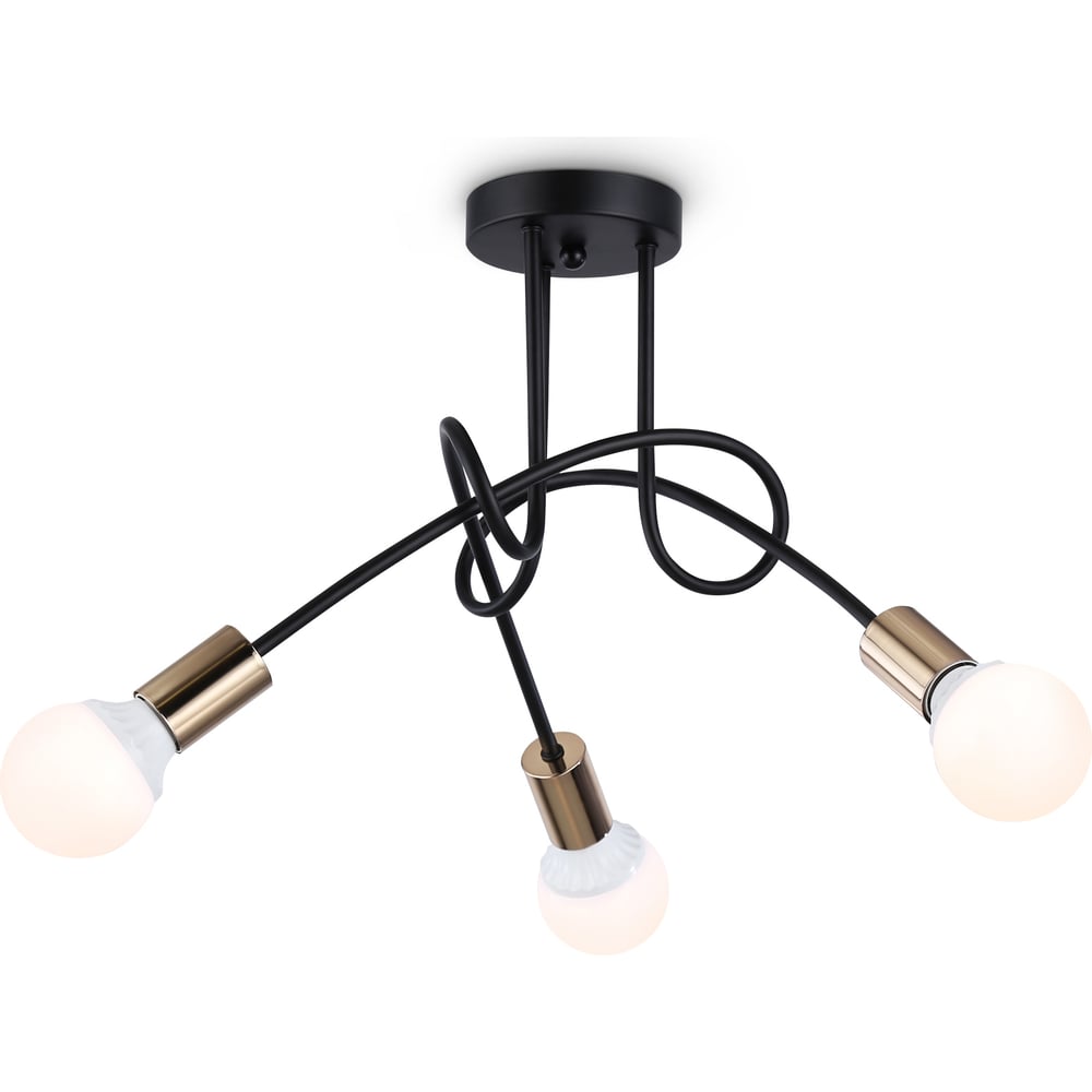 Изображение товара Потолочный светильник Ambrella Light TRADITIONAL TR80415 в стиле лофт 3 лампы черное с золотом 67 с
