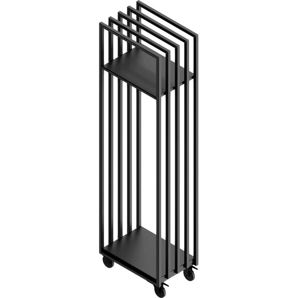 Изображение товара Дровница металлическая с колесами ПРОФМЕТСТИЛЬ 1075 черная для хранения дров